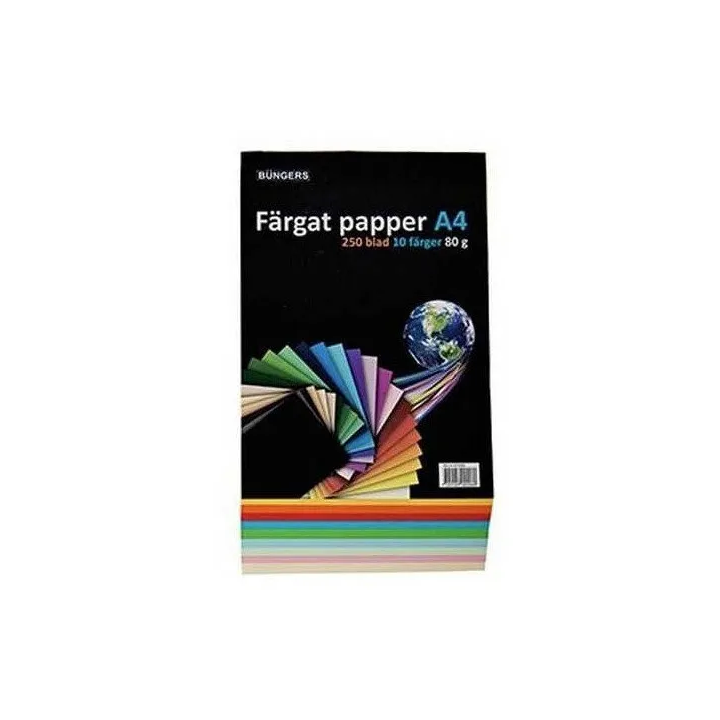 Büngers farvet papir A4 80g/m² 250stk