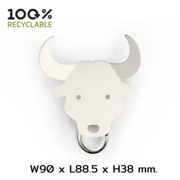 Qualy Bull Nøglering - Hvid