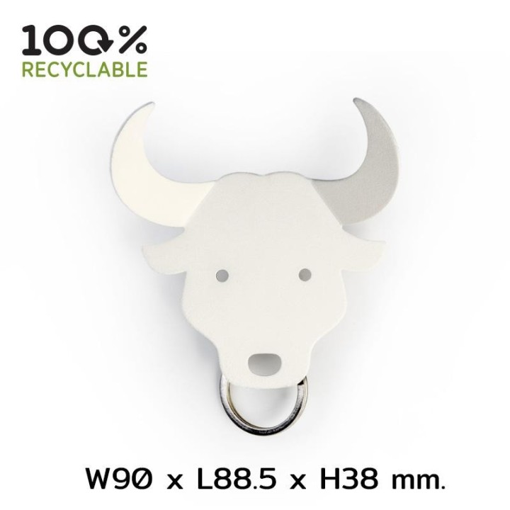 Qualy Bull Nøglering - Hvid