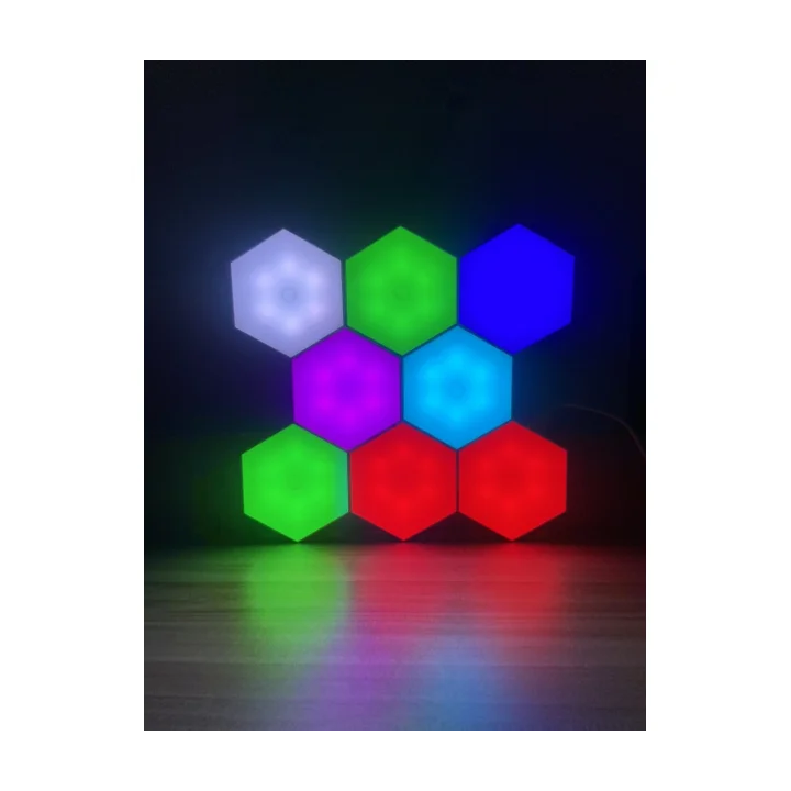 LED touch vægbelysning, 6 stk lyspaneler med fjernbetjening