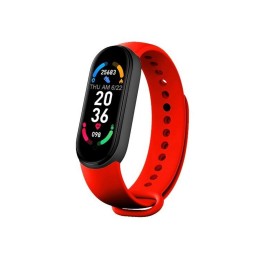 Motionsur, rød, med skridttæller, pulsmåler mv. Bluetooth.