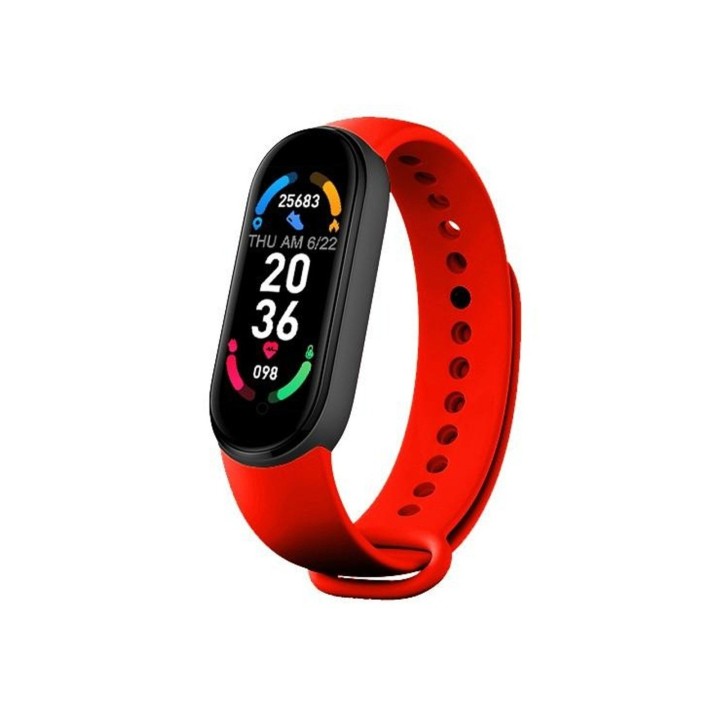 Motionsur, rød, med skridttæller, pulsmåler mv. Bluetooth.