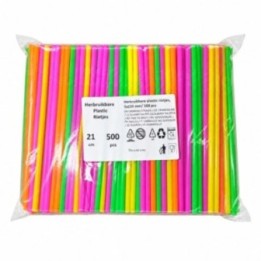 500 Plastiksugerør med knæk