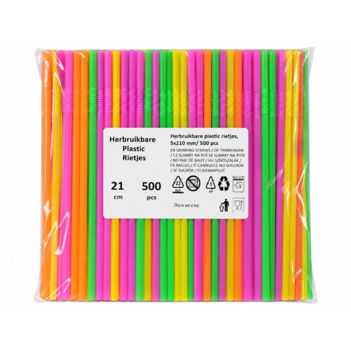 500 Plastiksugerør med knæk