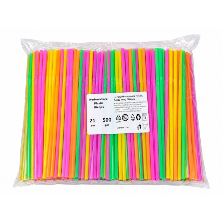 500 Plastiksugerør med knæk