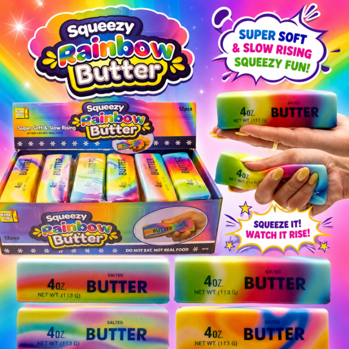 Rainbow Butter-squishy – 14 cm | Dit Lagersalg