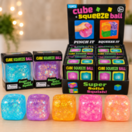 Glitter Cubes-squishy – assorteret farve | Dit Lagersalg