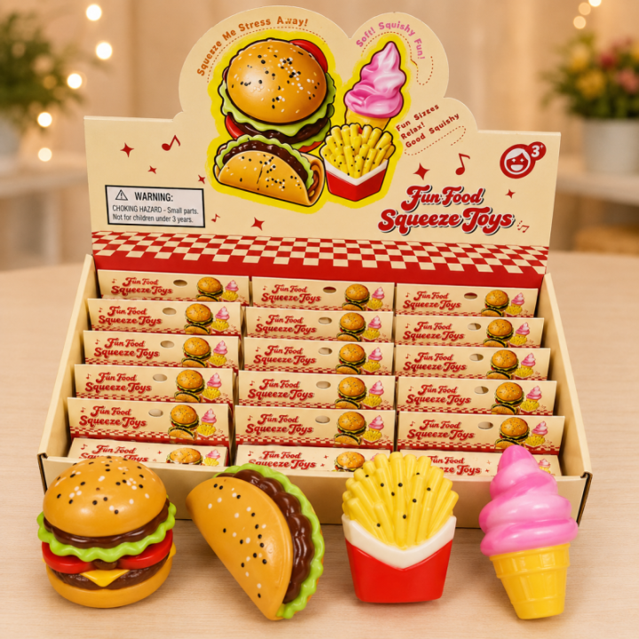 Fastfood-squishy – 8-10 cm, assorteret | Dit Lagersalg