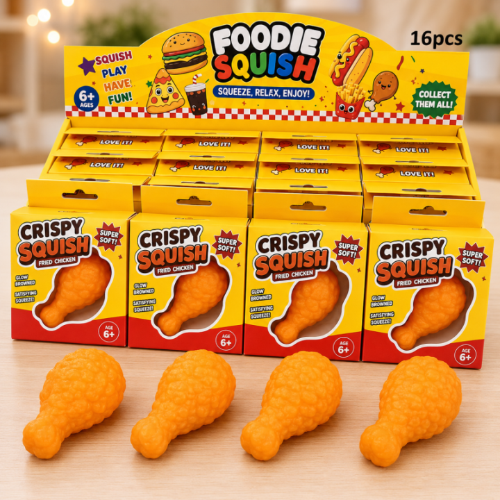 Fried Chicken-squishy – 10 cm | Dit Lagersalg