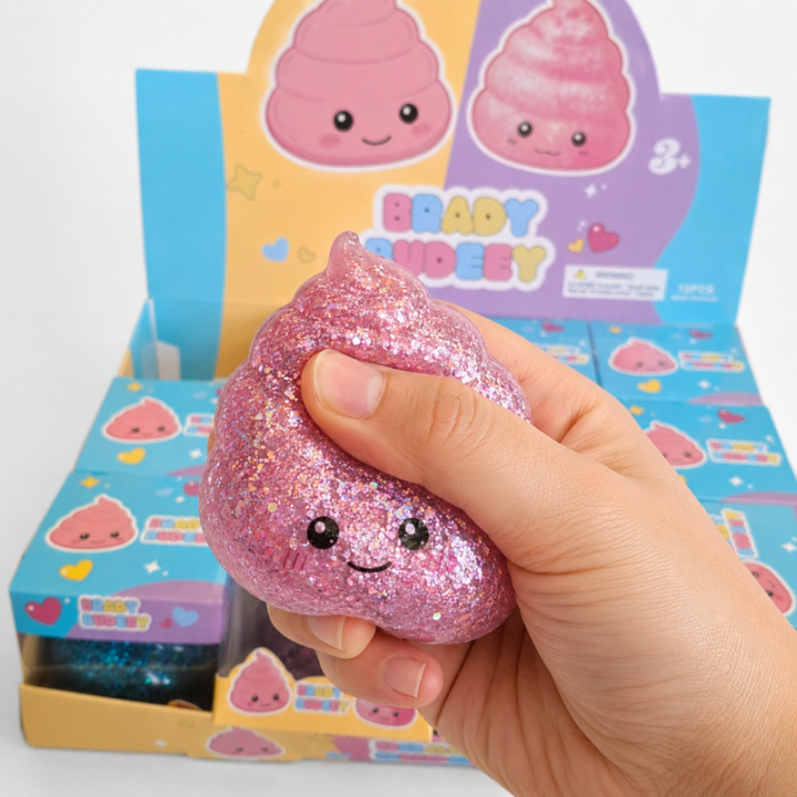 Glitter Poop-squishy – 6 cm | Dit Lagersalg