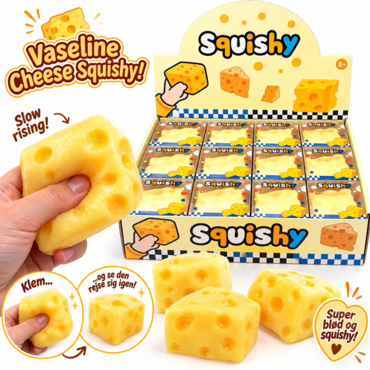 Vaseline Cheese-squishy – 6 x 6 cm | Dit Lagersalg